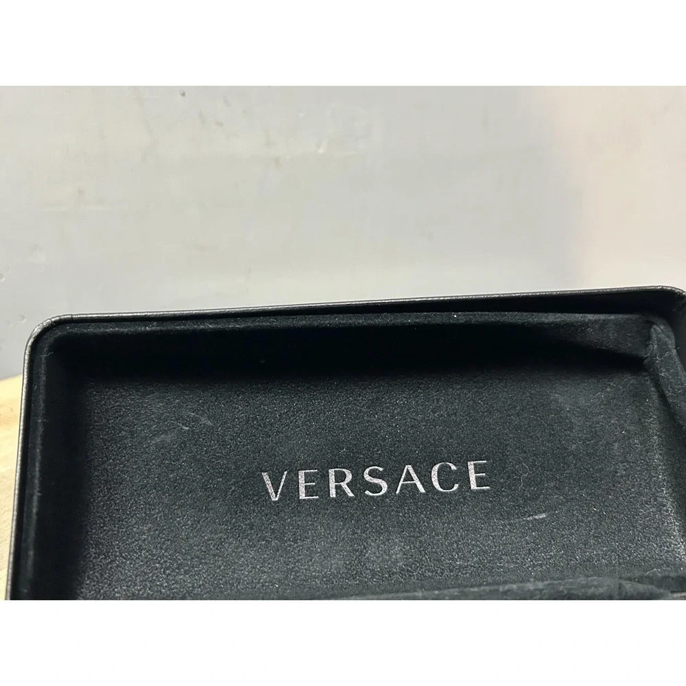 Versace Black Hard Eyeglasses Sunglasses Case‎ Logo Clamshell Holder Box